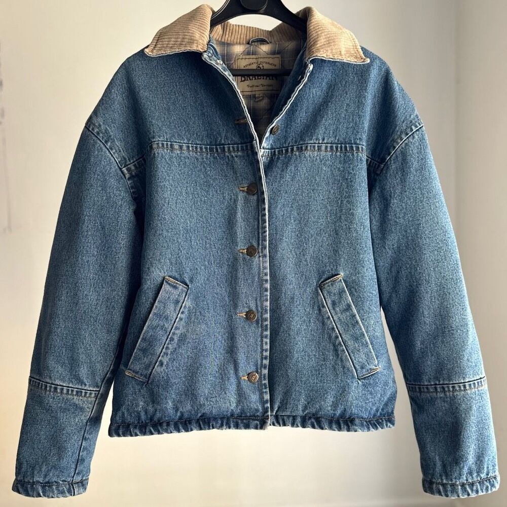 Braetan Vintage Y2K Dad Denim Jacket Quilted Lined Corduroy Collar Small